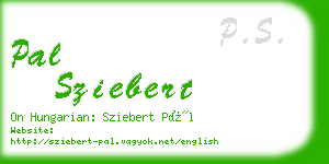 pal sziebert business card